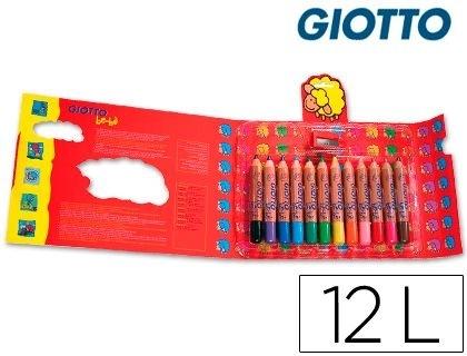 LAPICES DE COLORES GIOTTO BEBE CAJA DE 12 LAPICES COD 36355