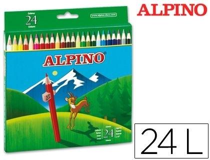 LAPICES DE COLORES ALPINO 658 CAJA DE 24 COLORES LARGOS COD 28329