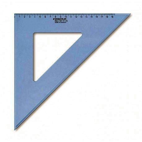 ESCUADRA 30 CM PLASTICO AZUL TRANSPARENTE GRADUDADO STAEDTLER 567 30-45