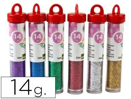 PURPURINA LIDERPAPEL FANTASIA COLORES METALICOS SURTIDOS BOTE DE 14 GR COD 58285