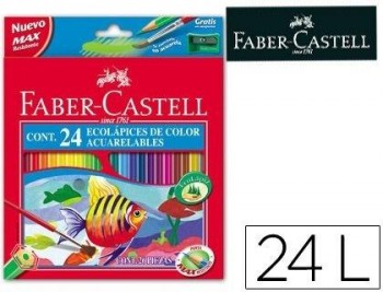 LAPICES DE COLORES FABER-CASTELL ACUARELABLES C/ 24 SURTIDOS COD 52195