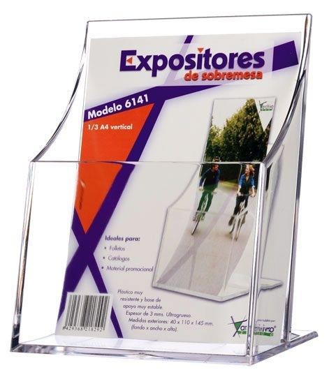 EXPOSITOR PORTAFOLLETOS 1/3 DIN A4 VERTICAL ESPESOR 3MM MOD 6141 TP CS ARCHIVO 2000