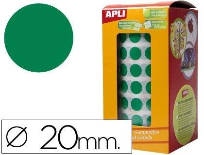 ROLLO GOMETS REDONDOS COLOR VERDE 20MM APLI 04862