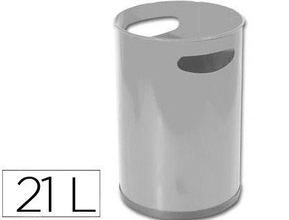 PAPELERA METALICA CON ASAS 101 GRIS -32X21 CM COD 23322