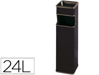 CENICERO PAPELERA CUADRADO 403 NEGRO -METALICO -MEDIDA 65X18X18 CM COD 23332