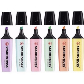 ROTULADOR STABILO BOSS PASTEL FLUORESCENTE 70 ESTUCHE DE 6 UNIDADES SURTIDAS