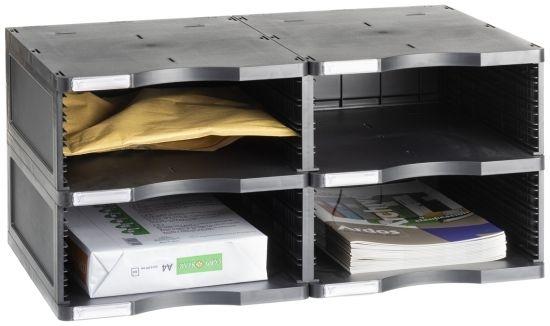 ARCHIVADOR MODULAR ARCHIVO 2000 ARCHIVODOC 6622 DUO JUMBO 4 CASILLAS NEGRO 600X360X275 MM