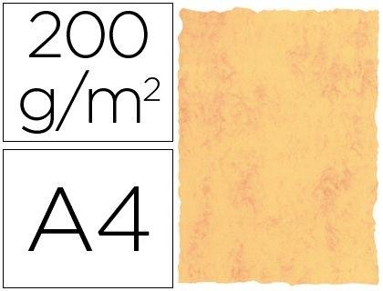 PAPEL PERGAMINO MICHEL DIN A4 200 GR COLOR MARMOL AMARILLO PAQUETE DE 25 HOJAS
