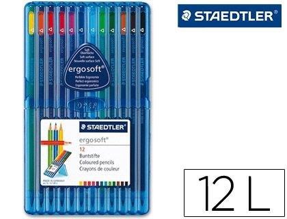 LAPICES DE COLOR STAEDTLER ERGOSOFT ESTUCHE 12 COLORES COD 33930