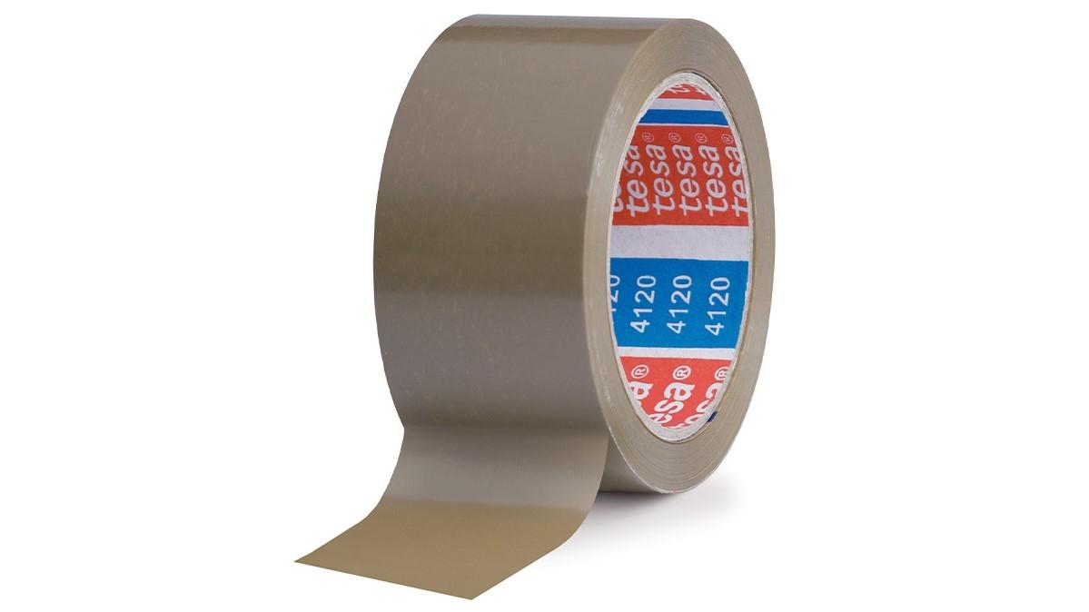 ROLLO PRECINTO TESA PVC STANDARD MARRON 66 MT X 50 MM CINTA ADHESIVA PARA EMBALAJE