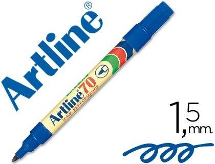 ROTULADOR ARTLINE MARCADOR PERMANENTE EK-70 AZUL -PUNTA REDONDA 1.5 MM -PAPEL METAL Y CRISTAL COD 06958
