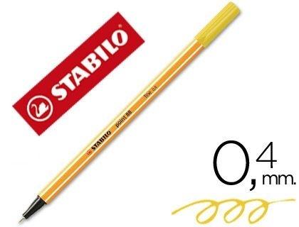 ROTULADOR STABILO PUNTA DE FIBRA POINT 88 AMARILLO 88/44 0,4 MM COD 31587