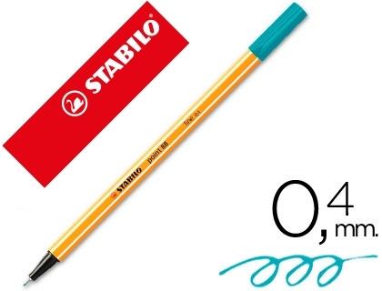 ROTULADOR STABILO PUNTA DE FIBRA POINT 88 AZUL TURQUESA 0,4 MM COD 31589