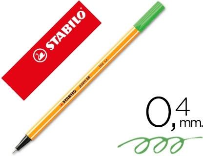 ROTULADOR STABILO PUNTA DE FIBRA POINT 88 VERDE 0,4 MM COD 31585