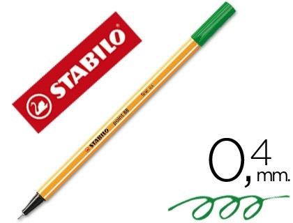 ROTULADOR STABILO PUNTA DE FIBRA POINT 88 VERDE HOJA 0,4 MM COD 31593