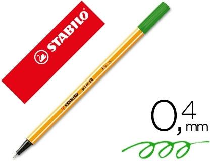 ROTULADOR STABILO PUNTA DE FIBRA POINT 88 VERDE MANZANA 0,4 MM COD 49209