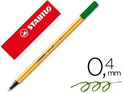 ROTULADOR STABILO PUNTA DE FIBRA POINT 88 VERDE OLIVA 0,4 MM COD 49216