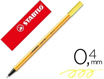 ROTULADOR STABILO PUNTA DE FIBRA POINT 88 AMARILLO NEON COD 72009