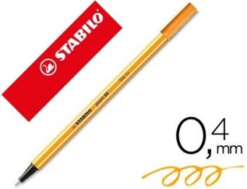 ROTULADOR STABILO PUNTA DE FIBRA POINT 88 NARANJA NEON COD 72013