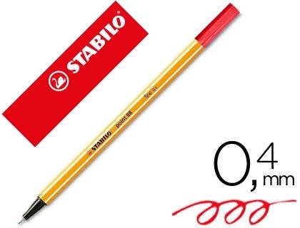 ROTULADOR STABILO PUNTA DE FIBRA POINT 88 ROJO NEON COD 72011
