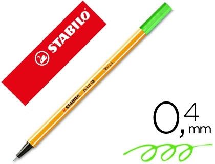 ROTULADOR STABILO PUNTA DE FIBRA POINT 88 VERDE NEON COD 72010