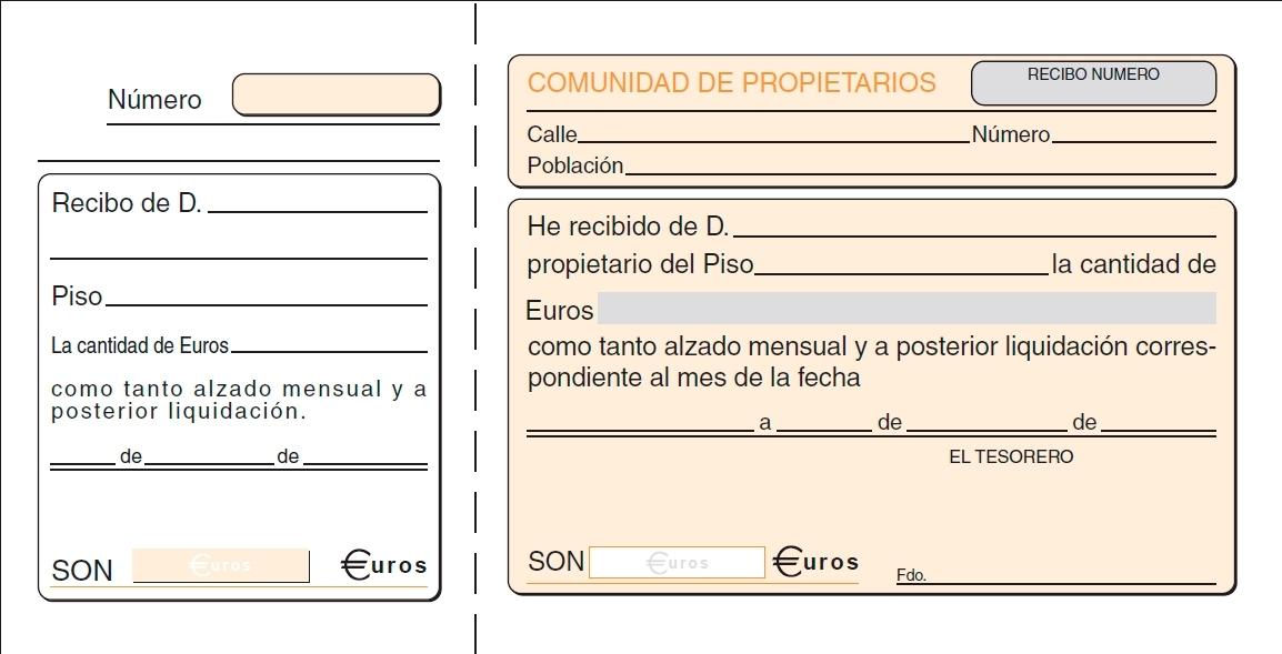 TALONARIO LOAN RECIBOS COMUNIDAD PROPIETARIOS T-48 1/3 FOLIO SENCILLO