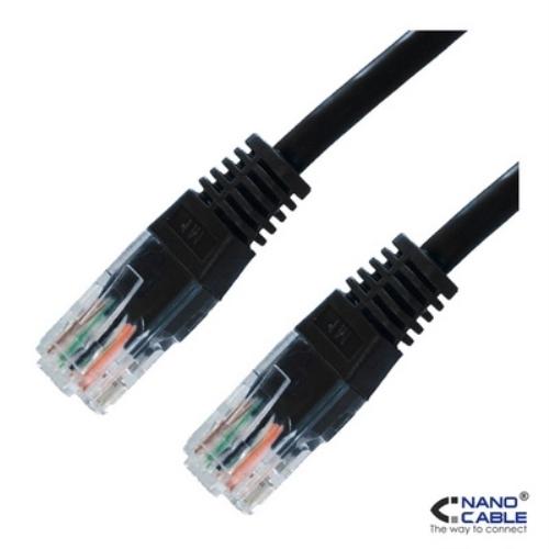 CABLE RED LATIGUILLO 5 M. RJ-45 CAT 5E NANOCABLE COLOR NEGRO