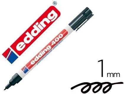 ROTULADOR EDDING MARCADOR PERMANENTE 400 NEGRO PUNTA REDONDA 1 MM COD 77558