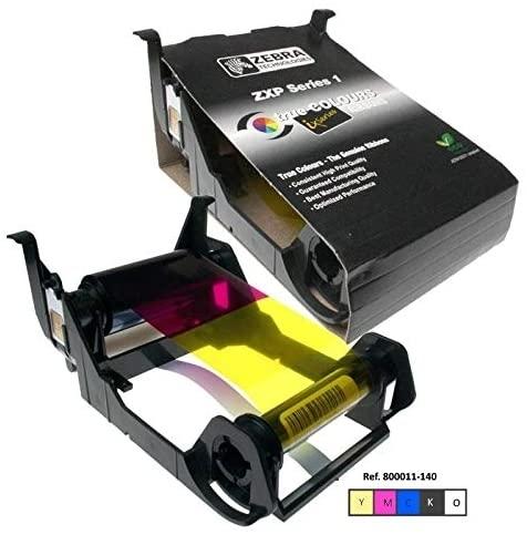 CINTA ZEBRA TRUE COLOURS - YMCKO - 100 TARJETAS - SERIE ZXP 1 RF 800011-140