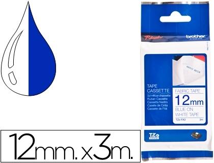 CINTA ROTULAR BROTHER TZ-FA3 ESPECIAL TEXTIL/AZUL 3M 12MM