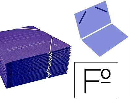 CARPETA GOMAS CARTON PINTADO AZUL FOLIO SENCILLA MARIOLA