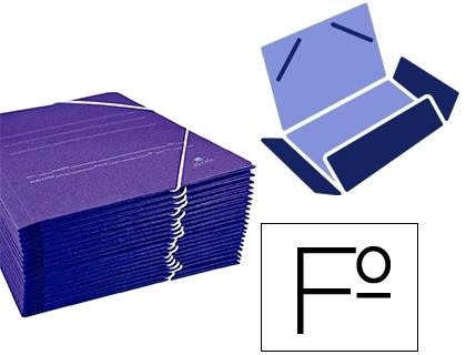 CARPETA GOMAS CARTON PINTADO AZUL FOLIO 3 SOLAPAS MARIOLA