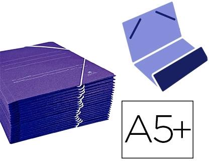 CARPETA GOMAS CARTON PINTADO AZUL CUARTO CON BOLSA MARIOLA