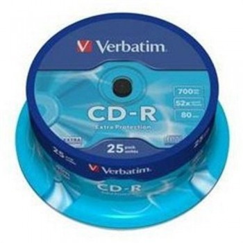 TARRINA 25 CD-R VERBATIM 700 MB 52X EXTRA PROTECTION