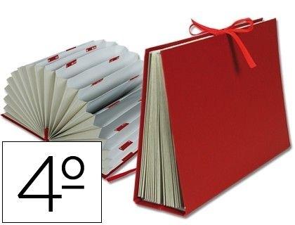 CARPETA DE FUELLE CARTON FORRADO CUARTO MARIOLA ROJA