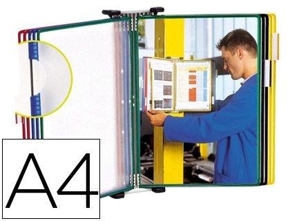 PORTACATALOGO DE PARED METALICO TARIFOLD CON 10 FUNDAS DIN-A4 COLORES SURTIDOS COD 76162