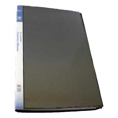 CARPETA FAMA 30 FUNDAS DIN A4 NEGRA PORTADA Y LOMO PERSONALIZABLE
