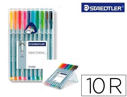 ROTULADOR STAEDTLER TRIPLUS FINELINER ESTUCHE 10 COLORES SURTIDOS COD 58467