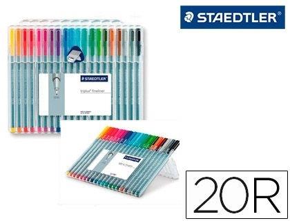 ROTULADOR STAEDTLER TRIPLUS FINELINER ESTUCHE 20 COLORES SURTIDOS COD 58468