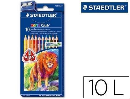 LAPICES DE COLORES STAEDTLER NORIS CLUB CAJA DE 10 COLORES TRIPLUS + AFILALAPIZ COD 49043
