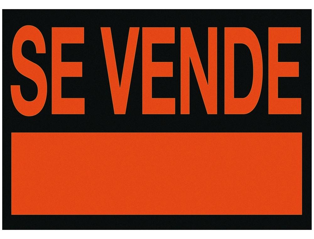 CARTEL PLASTICO SE VENDE ROJO FLUORESCENTE -405X340 MM