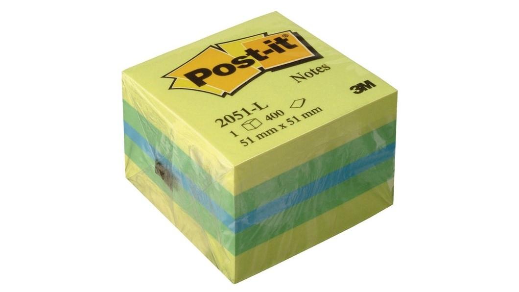 MINI CUBO 400 HOJAS NOTAS POST-IT REPOSICIONABLES 51X51MM AMARILLO LIMON