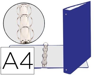 CARPETA DE 4 ANILLAS 30MM REDONDAS EXACOMPTA DIN A4 CARTON FORRADO AZUL COD 78586