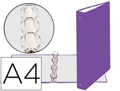 CARPETA DE 4 ANILLAS 30MM REDONDAS EXACOMPTA DIN A4 CARTON FORRADO MORADO COD 78590