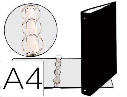 CARPETA DE 4 ANILLAS 30MM REDONDAS EXACOMPTA DIN A4 CARTON FORRADO NEGRA COD 78585