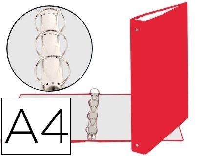 CARPETA DE 4 ANILLAS 30MM REDONDAS EXACOMPTA DIN A4 CARTON FORRADO ROJO COD 78589