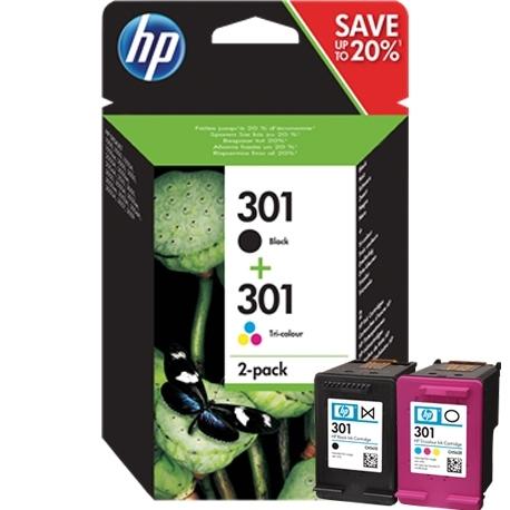 PACK 2 CARTUCHOS HP Nº 301 NEGRO + 301 TRICOLOR N9J72AE