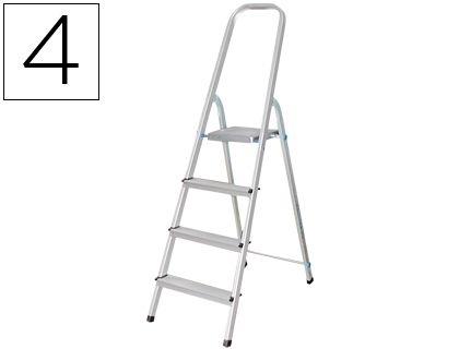 ESCALERA Q-CONNECT DE ALUMINIO 4 PELDAÑOS 860X462X1470 MM PESO MAXIMO 150 KG EN-131 COD 31967