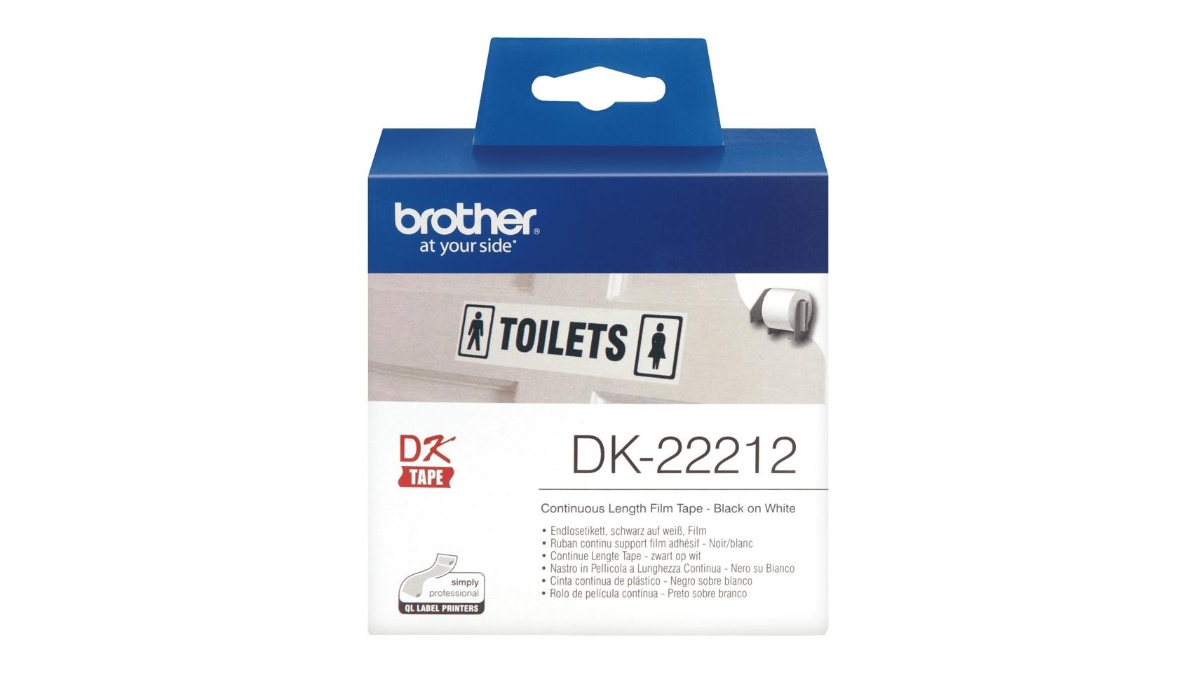 CINTA CONTINUA BROTHER DK22212 62MM X 15,24M PELICULA PLASTICA BLANCA