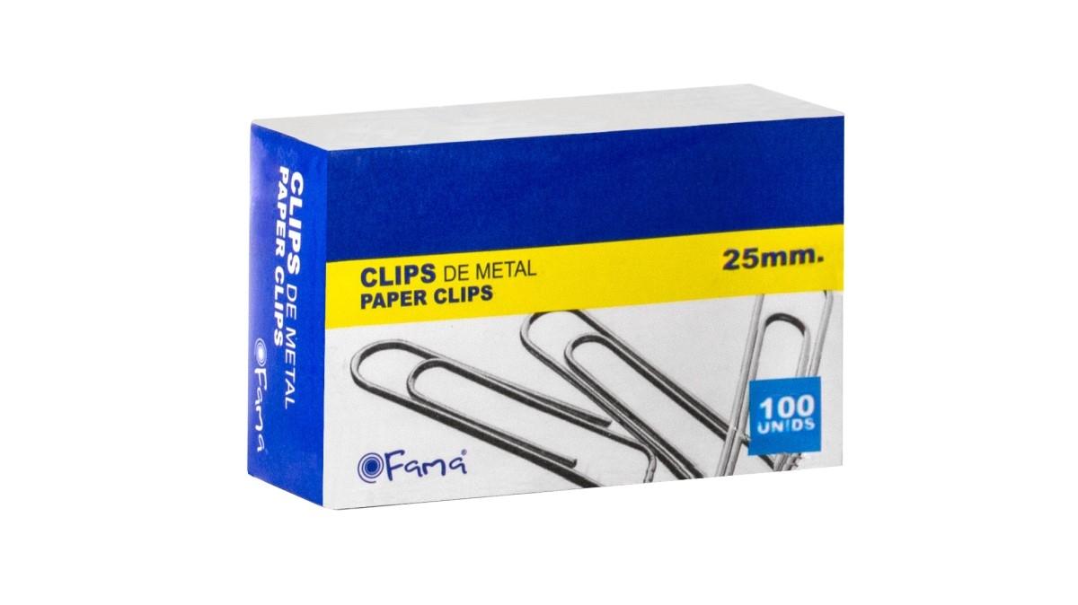 CAJA 100 CLIPS GALVANIZADOS Nº 1 1/2 25MM FAMA